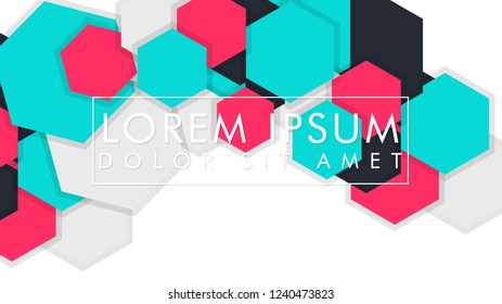 abstract colorful hexagon background vector design with shadow