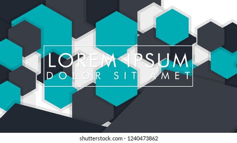 abstract colorful hexagon background, vector design with shadow