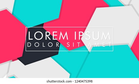 abstract colorful hexagon background vector design with shadow