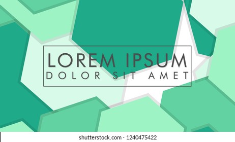 abstract colorful hexagon background vector design with shadow and color green gradient