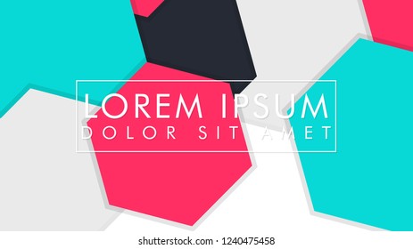 abstract colorful hexagon background vector design with shadow