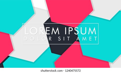 abstract colorful hexagon background vector design with shadow
