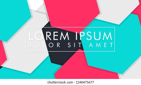 abstract colorful hexagon background vector design with shadow