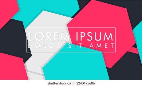 abstract colorful hexagon background vector design with shadow