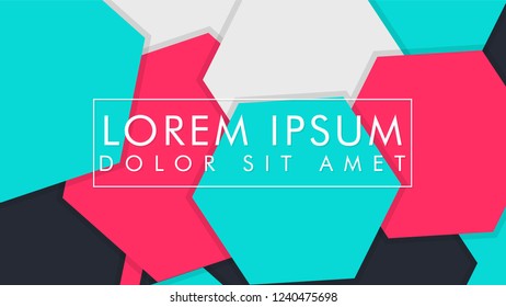 abstract colorful hexagon background vector design with shadow