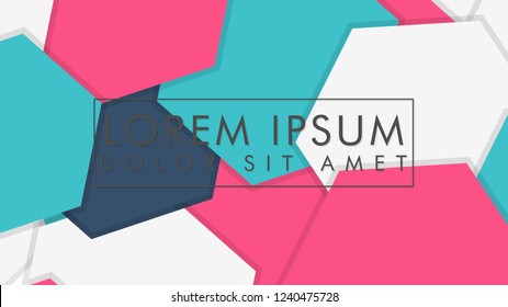 abstract colorful hexagon background vector design with shadow