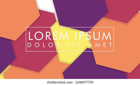abstract colorful hexagon background vector design with shadow