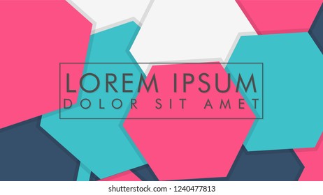 abstract colorful hexagon background vector design with shadow