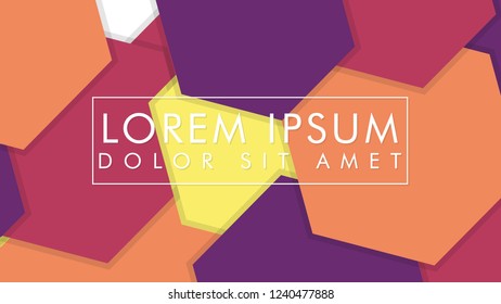 abstract colorful hexagon background vector design with shadow