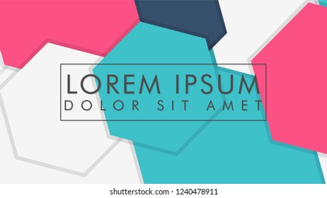 abstract colorful hexagon background vector design with shadow
