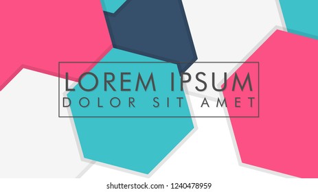 abstract colorful hexagon background vector design with shadow