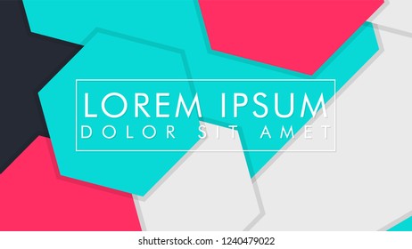 abstract colorful hexagon background vector design with shadow