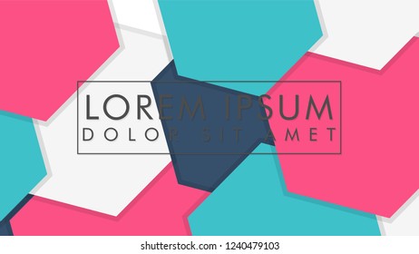 abstract colorful hexagon background vector design with shadow