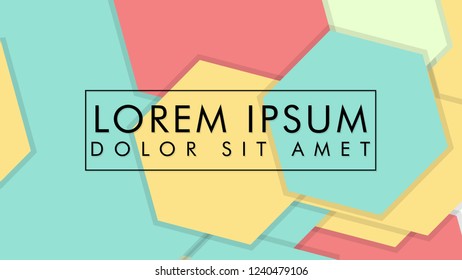 abstract colorful hexagon background vector design with shadow