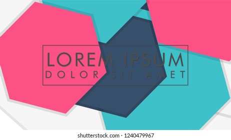 abstract colorful hexagon background vector design with shadow