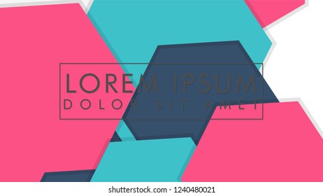 abstract colorful hexagon background vector design with shadow