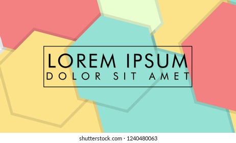 abstract colorful hexagon background vector design with shadow