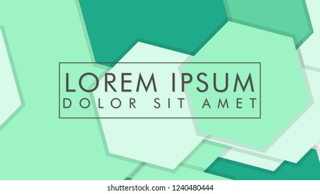abstract colorful hexagon background vector design with shadow and color green gradient