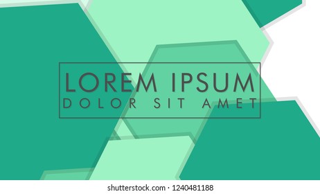 abstract colorful hexagon background vector design with shadow and color green gradient