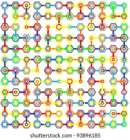 Abstract colorful hexagon background, vector