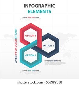 Abstract colorful hexagon business Infographics elements, presentation template flat design vector illustration for web design marketing advertising