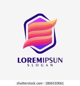 abstract colorful Hexagon logo design