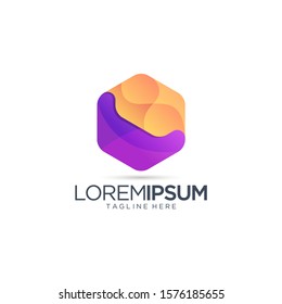Abstract Colorful Hexagon Logo Vector Template