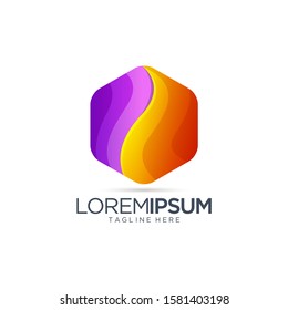 Abstract Colorful Hexagon Logo Vector Template