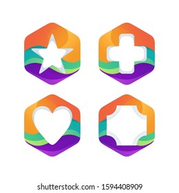 abstract colorful hexagon logo vector