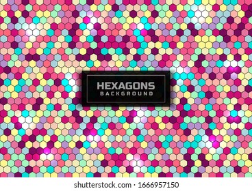 Abstract colorful hexagon pattern background. Hexagon texture effect. Vector illustration