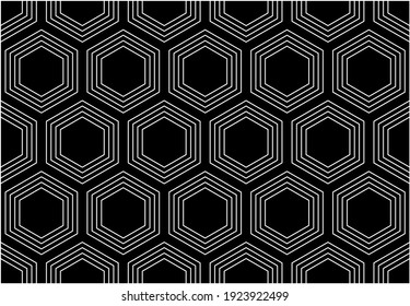 Abstract colorful hexagon pattern on black background.EPS10 Illustration.