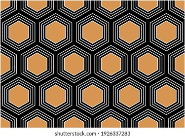 Resumen del patrón hexágono colorido sobre fondo negro.EPS10 Ilustración.