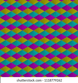Abstract colorful hexagon, rhombus and triangle pattern seamless background vector.