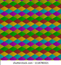 Abstract colorful hexagon, rhombus and triangle pattern seamless background vector.