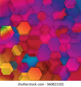 Abstract colorful hexagonal geometric background