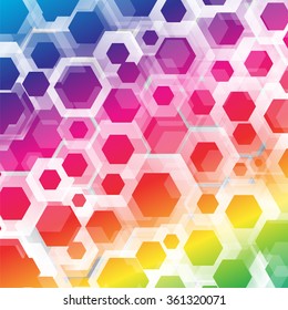 Abstract colorful hexagonal geometric background