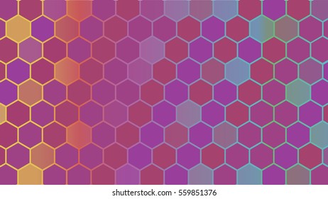 Abstract colorful hexagonal geometric background. Vector illustration