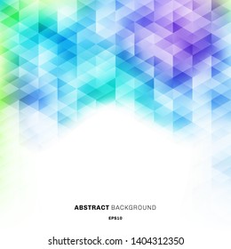 Abstract colorful hexagons pattern on white background with space for your text. Creative design template bright gradient color geometric. You can use for cover brochure, poster, banner web, leaflet