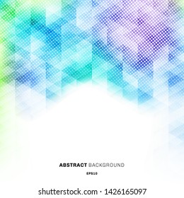 Abstract colorful hexagons pattern on white background and halftone with space for your text. Creative design template bright gradient color geometric. You can use for cover brochure, poster