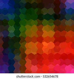 Abstract colorful hexagons vector background. Colorful geometric vector illustration. Creative design template. Red, orange, blue, green colors. 