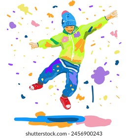 abstract colorful hip hop boy