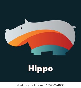 Abstract Colorful Hippo sign logo - vector illustration
