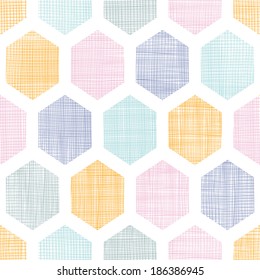 Abstract colorful honeycomb fabric textured seamless pattern background