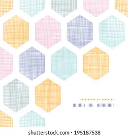 Abstract colorful honeycomb fabric textured frame corner pattern background