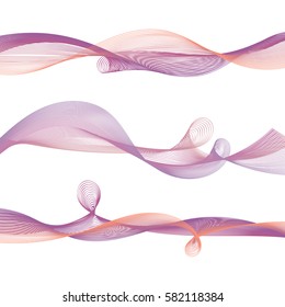 Abstract colorful horizontal smoke on white for banner background design