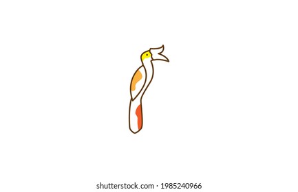 abstract colorful hornbill lines art logo symbol vector icon illustration graphic design
