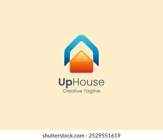 Abstract colorful up house logo gradient