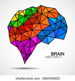 Resumen del colorido cerebro humano de los polígonos. Vector