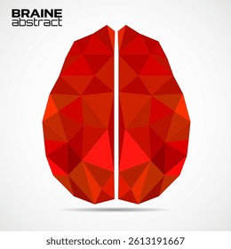 Abstract colorful human brain of polygons. Vector