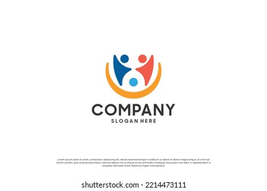 abstract colorful human community logo template.